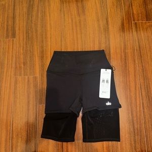 Brand new high waisted biker shorts mesh black size XS